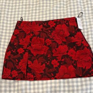 GUESS Floral Red Skirt